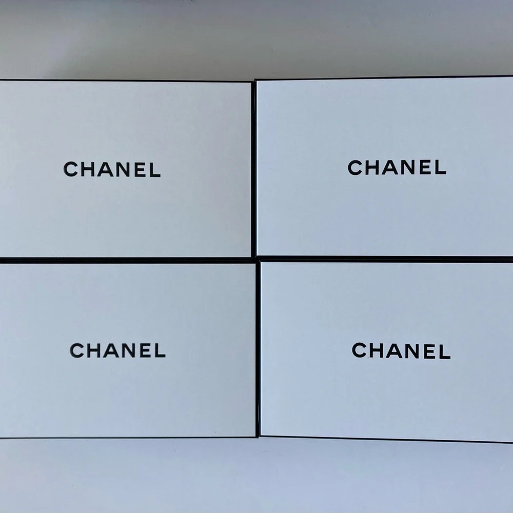4 Authentic CHANEL Boxes Empty White & Black Medium Size Box Lot